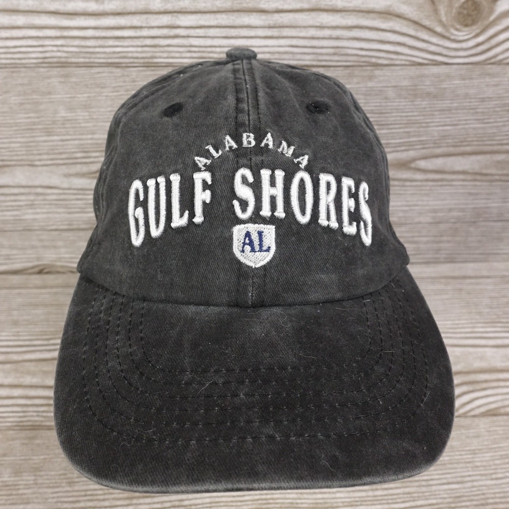 Gulf Shores Alabama Hat Cap Strap Back Grey Embroidered Souvenir Travel Mens